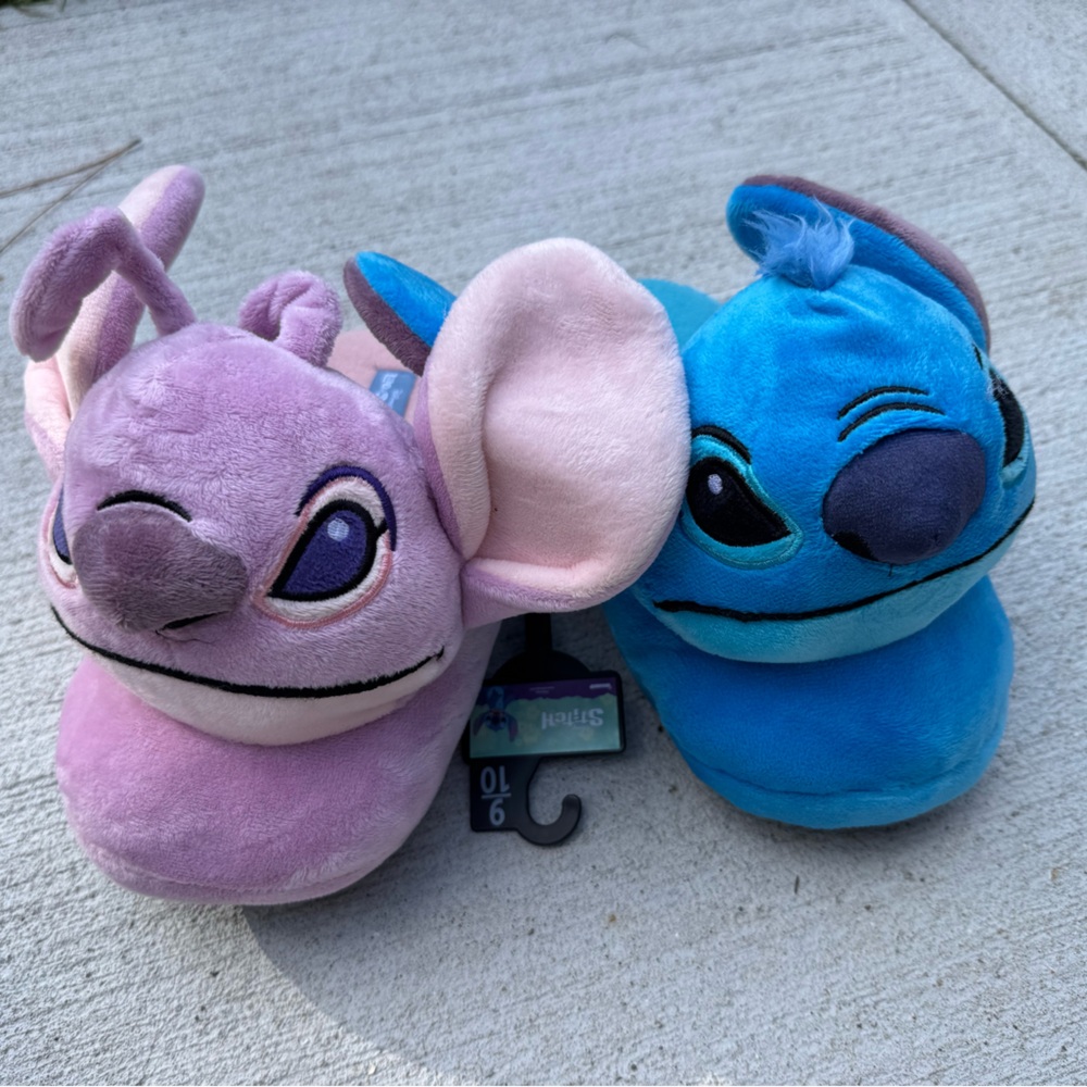 Disney Blue Lilo & Stitch Plush Slippers